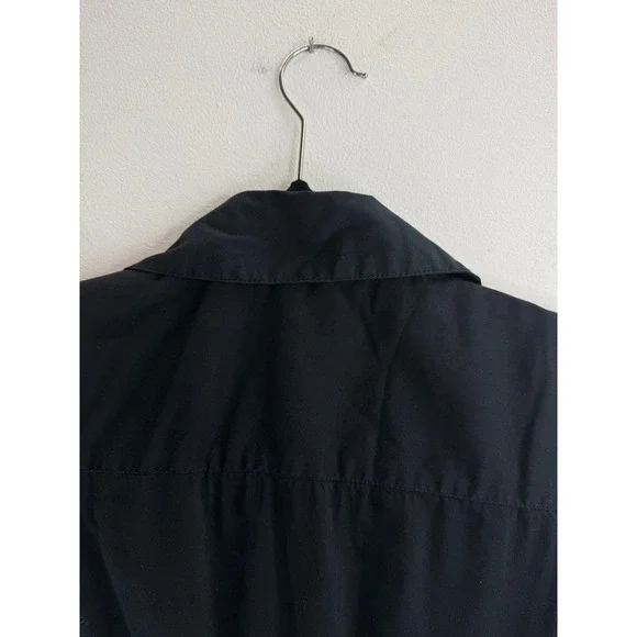 Banana Republic Black Utility Shirt Dress Short Sleeve Button Front Waist Tie Sm - Picture 5 of 12